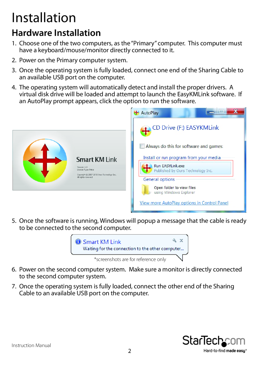 StarTech.com SVKMS manual Hardware Installation 