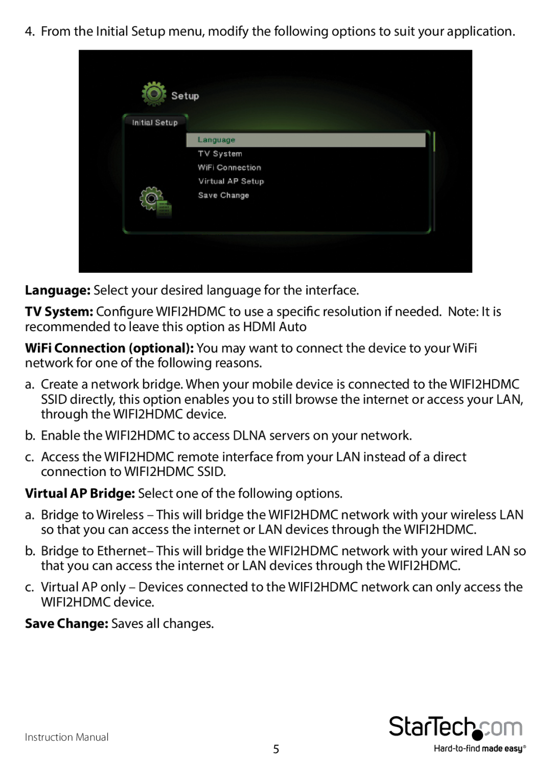 StarTech.com WIFI2HDMCGE manual 