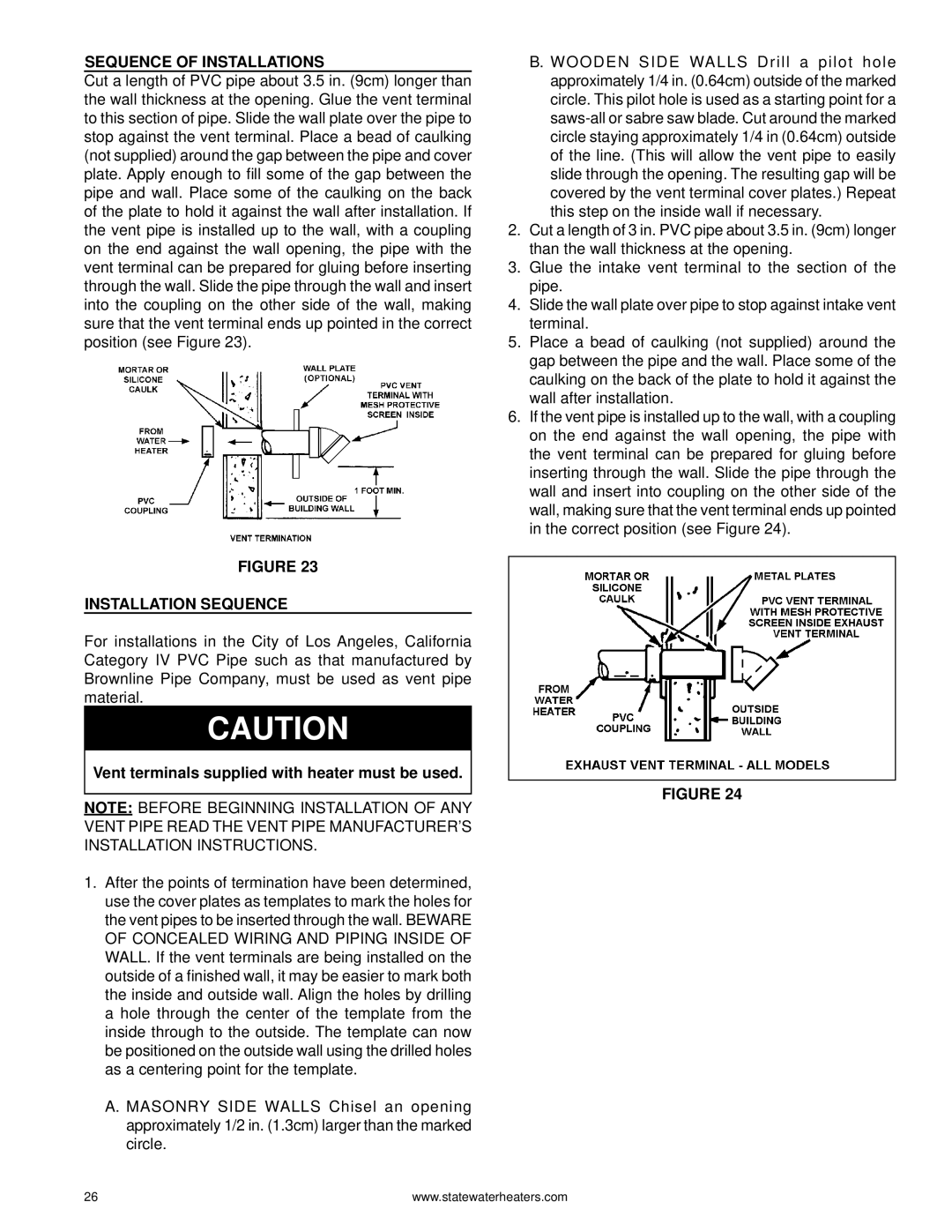 State Industries 0710 316888-002, GPH-90N warranty Sequence of Installations, Installation Sequence 