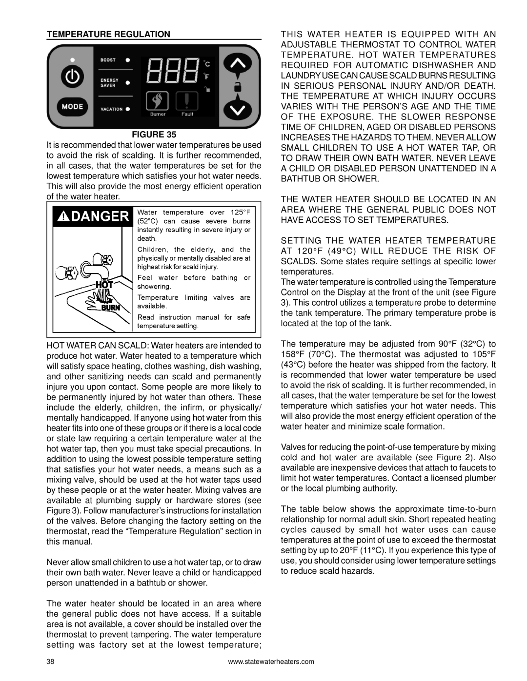 State Industries 0710 316888-002, GPH-90N warranty Temperature Regulation 