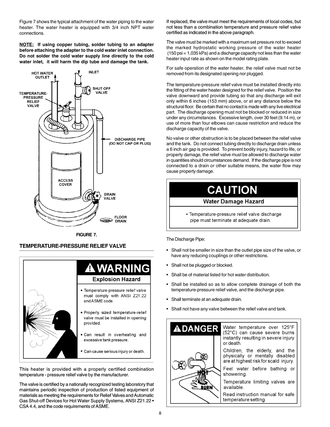 State Industries 184735-000 instruction manual TEMPERATURE-PRESSURE Relief Valve 