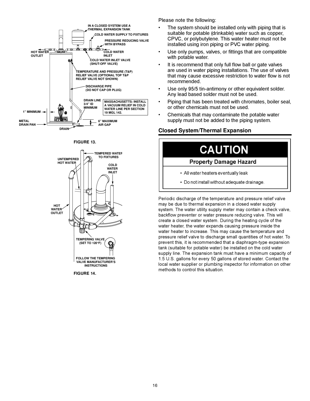 State Industries GS6 40 YBRS Series 200, 186489-002, GS6 50 YOCT Series 200 Closed System/Thermal Expansion 