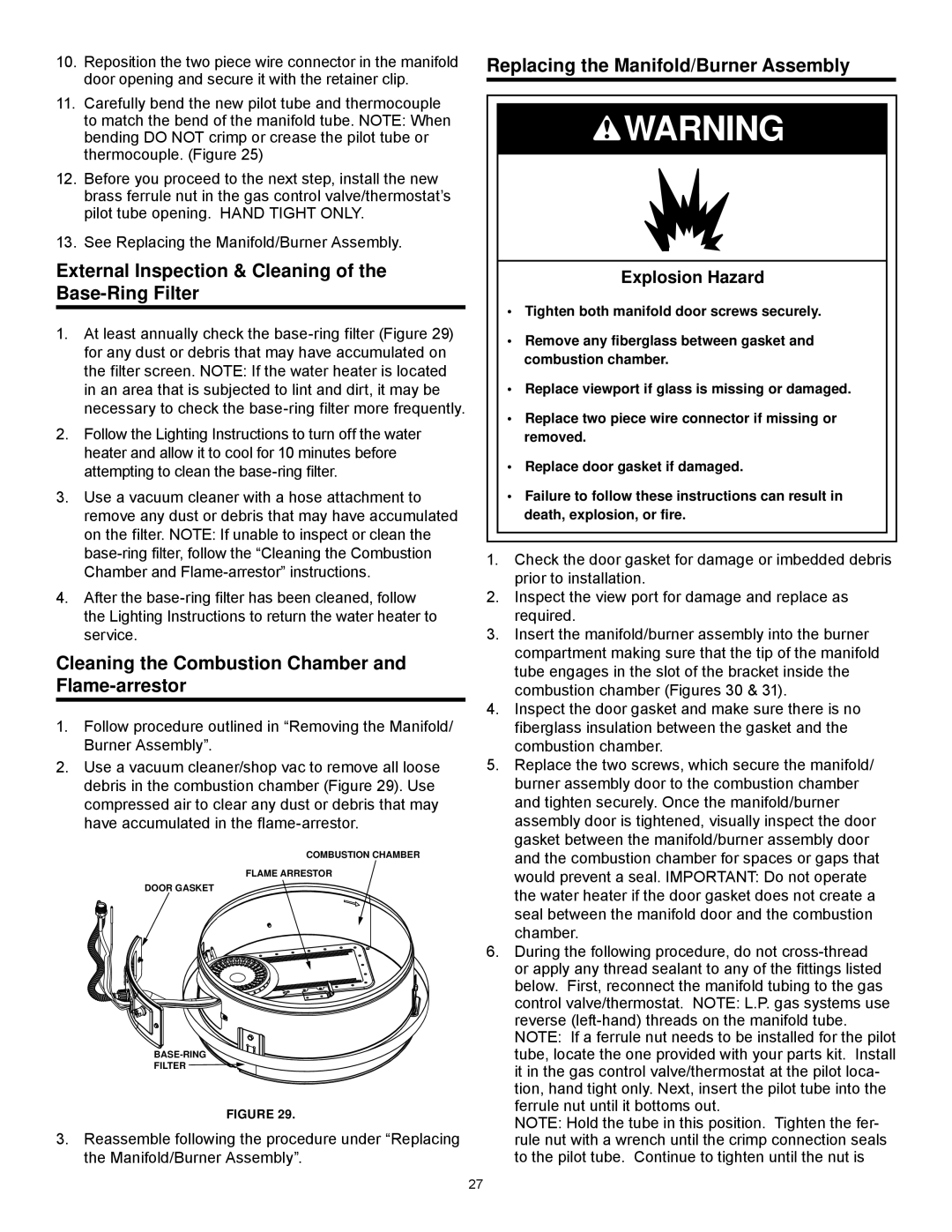 State Industries GS6 40 YBRS Series 201, 186489-002 External Inspection & Cleaning of the Base-Ring Filter 