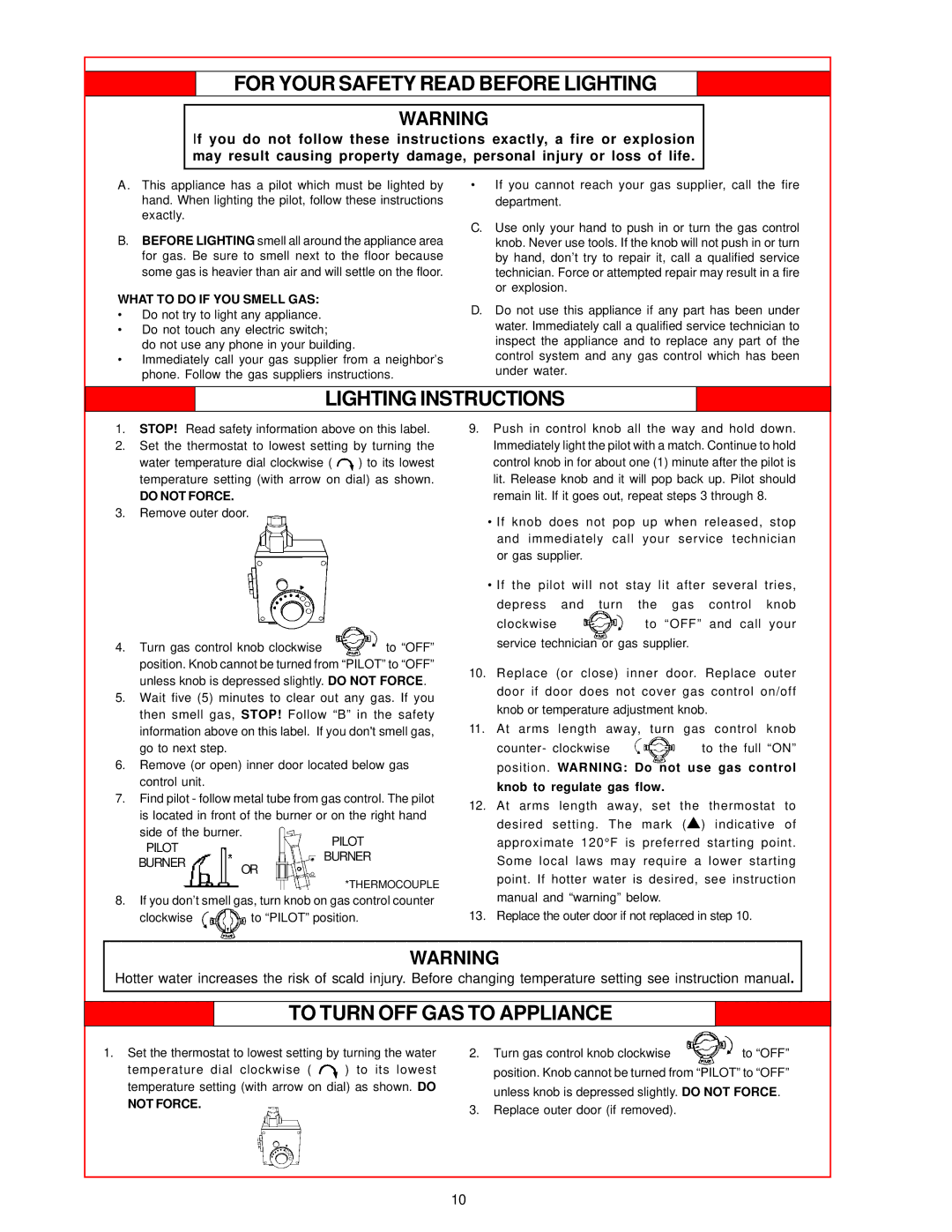 State Industries 196114-000 instruction manual For Your Safety Read Before Lighting 