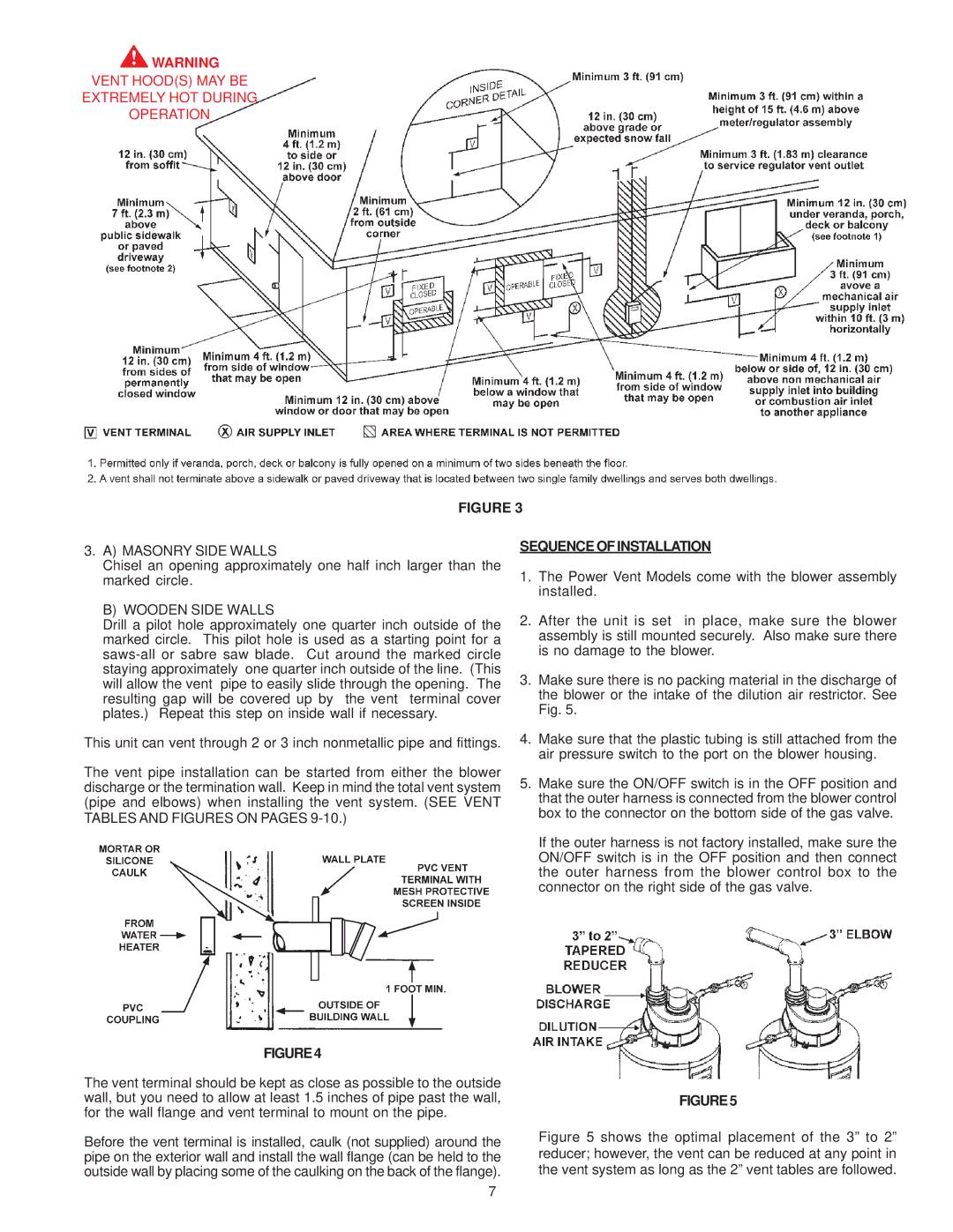 State Industries XCVIT, CCVIT PR6 50, PR6 40 Vent Hoods MAY be Extremely HOT During Operation, Sequence of Installation 