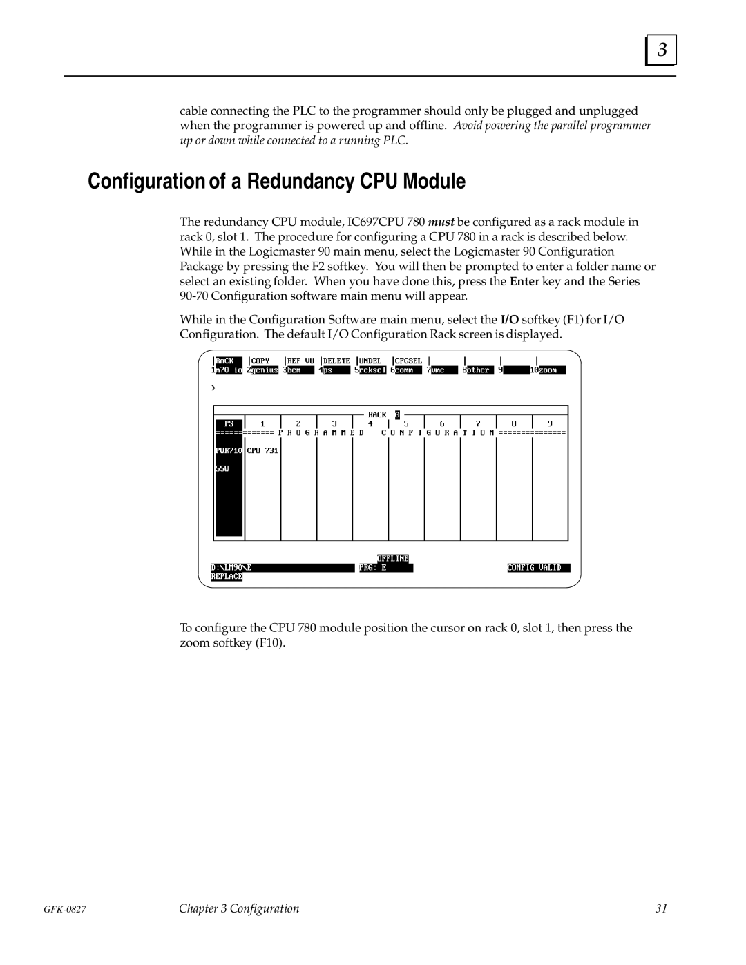 State Industries GFK-0827 manual Configuration of a Redundancy CPU Module 