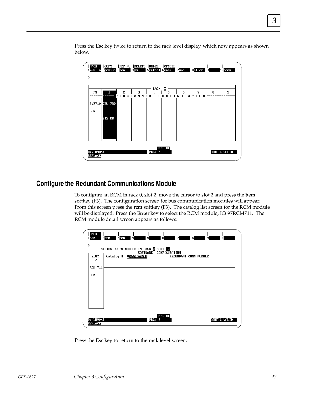 State Industries GFK-0827 manual Configure the Redundant Communications Module 