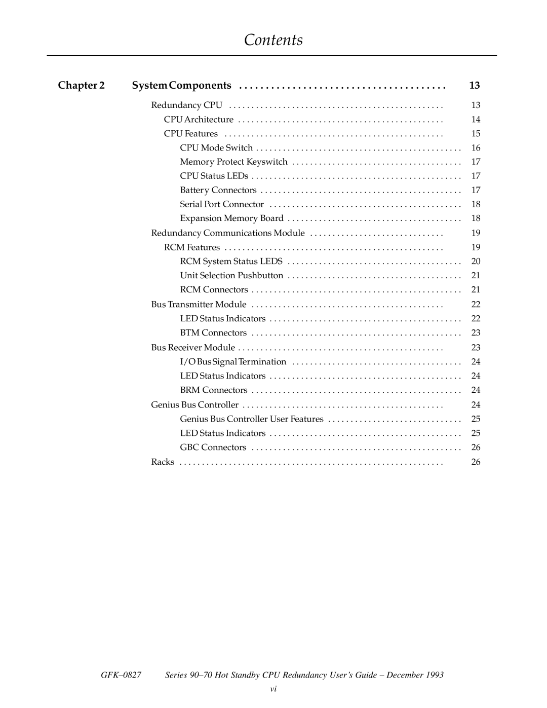 State Industries GFK-0827 manual Chapter System Components 