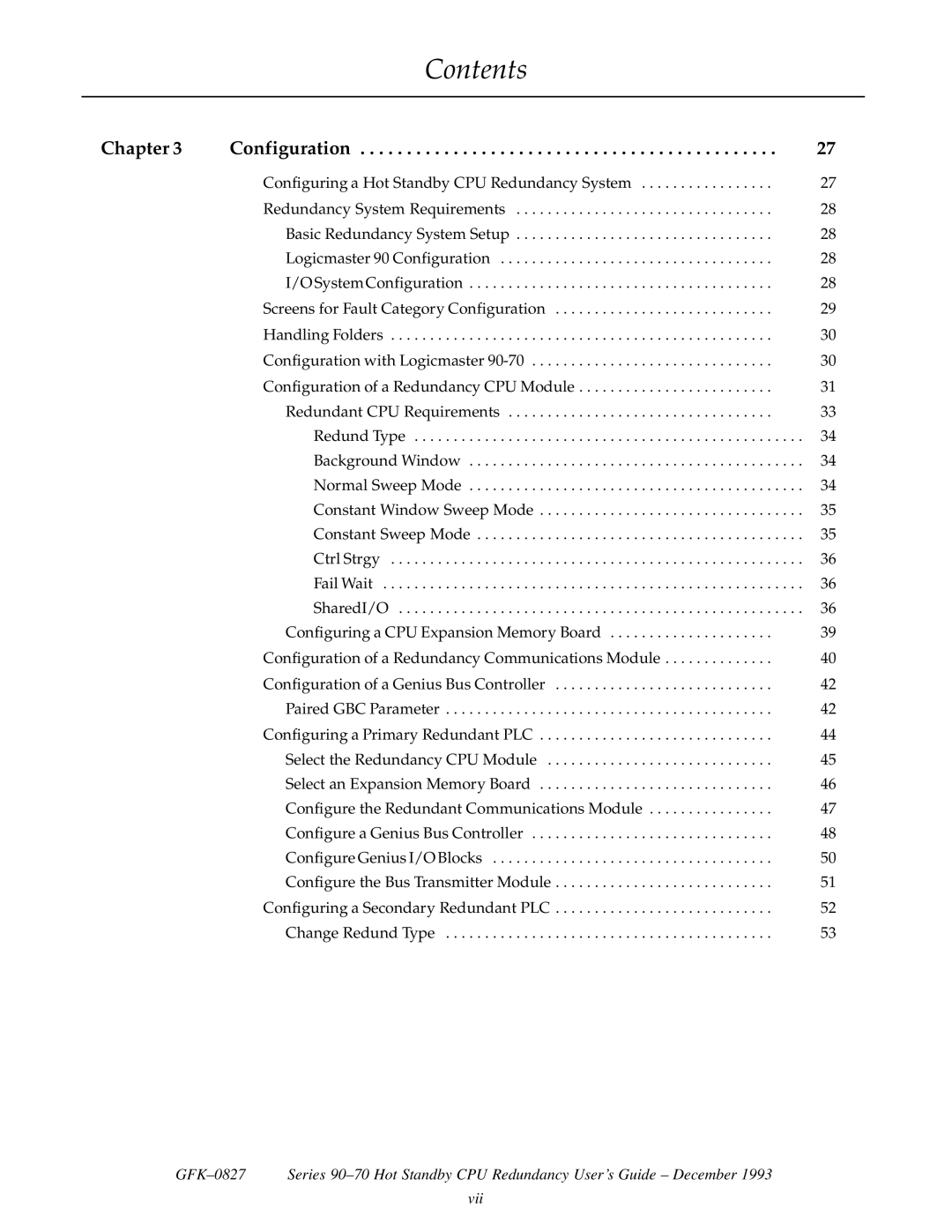 State Industries GFK-0827 manual Chapter Configuration 