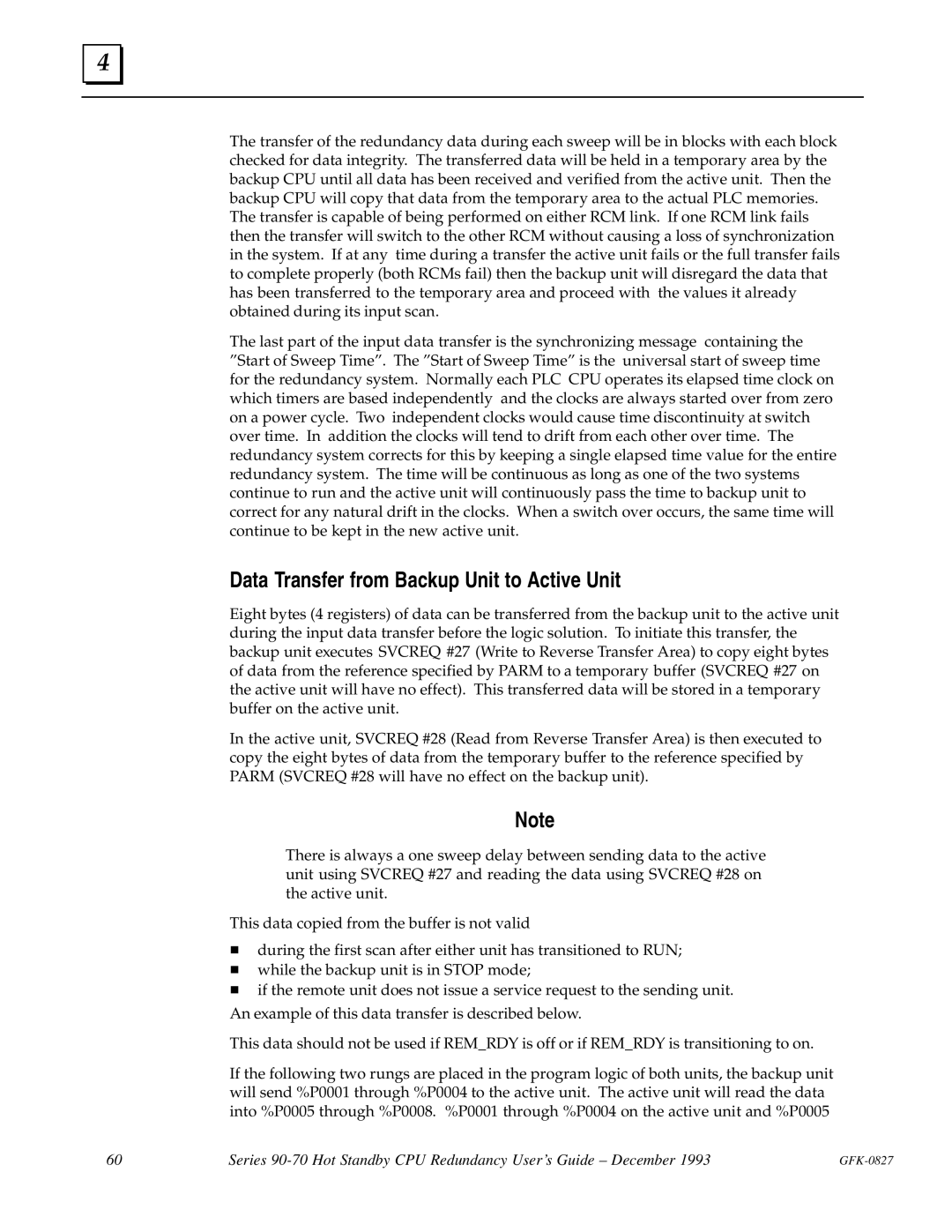 State Industries GFK-0827 manual Data Transfer from Backup Unit to Active Unit 