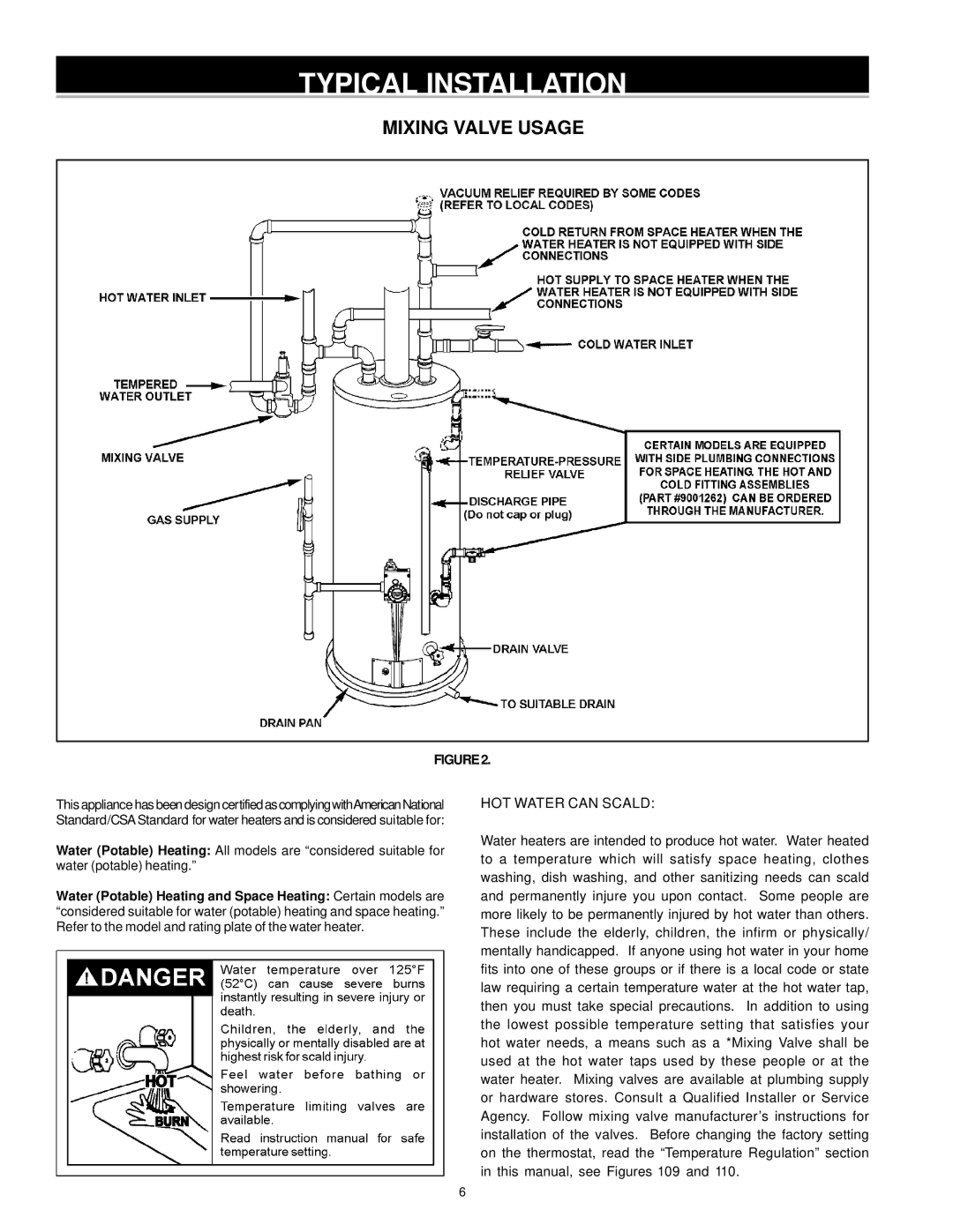 State Industries Green Choice instruction manual Mixing Valve Usage 