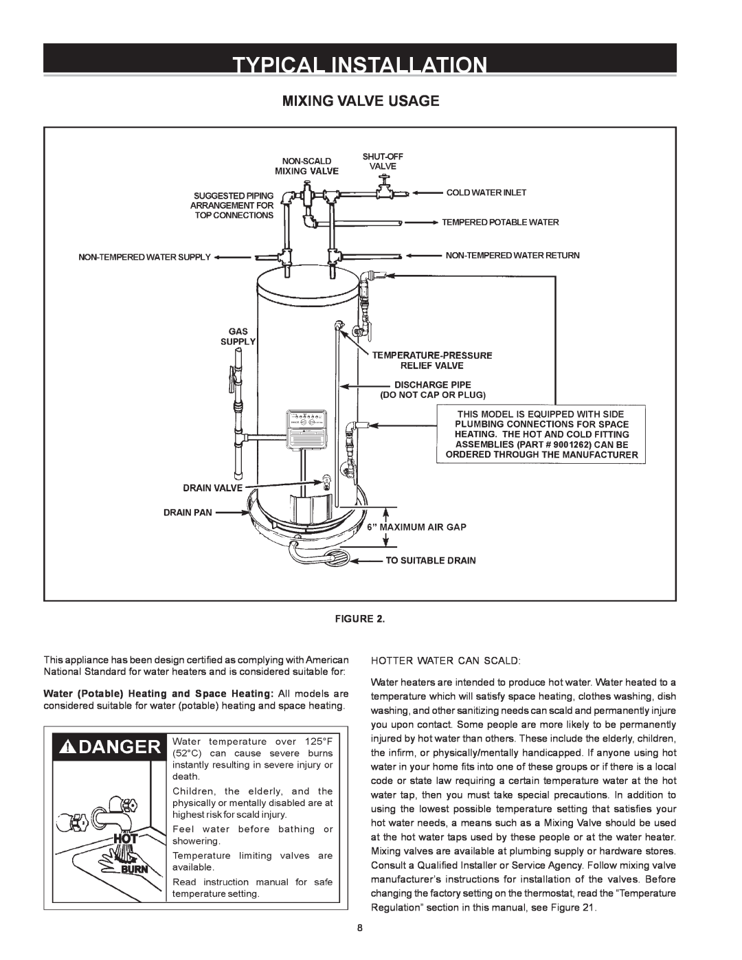 State Industries GS675YRVIT, GS675HRVIT instruction manual Mixing Valve Usage, Typical Installation 