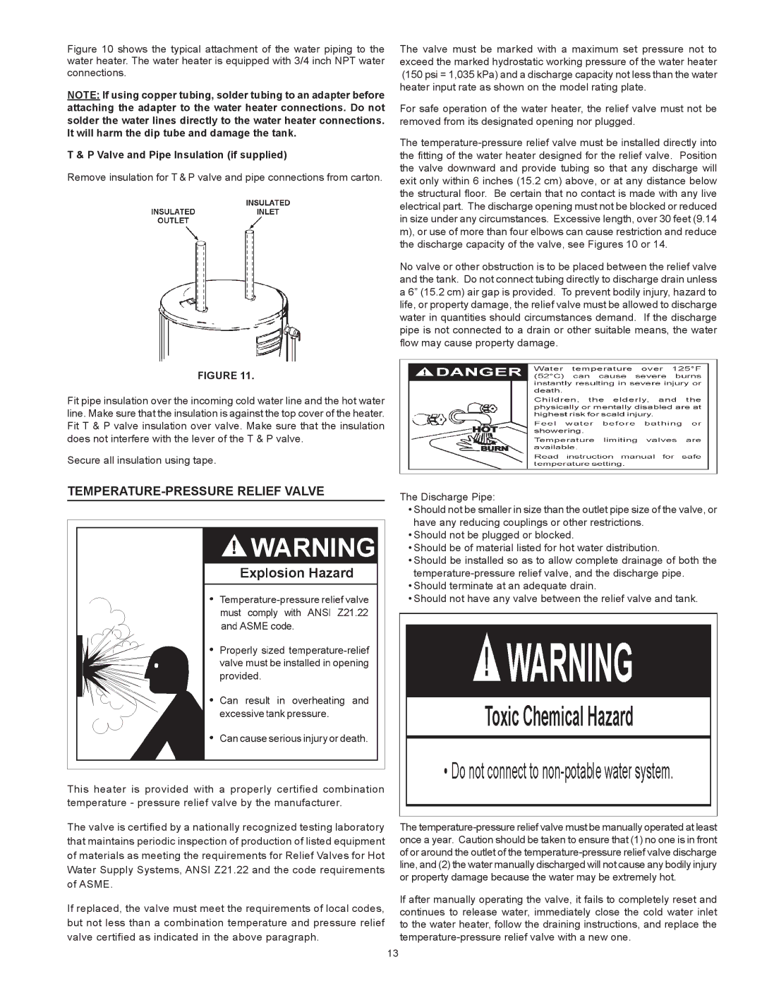 State Industries GS675YRVLT instruction manual Temperature-Pressure Relief Valve, Valve and Pipe Insulation if supplied 