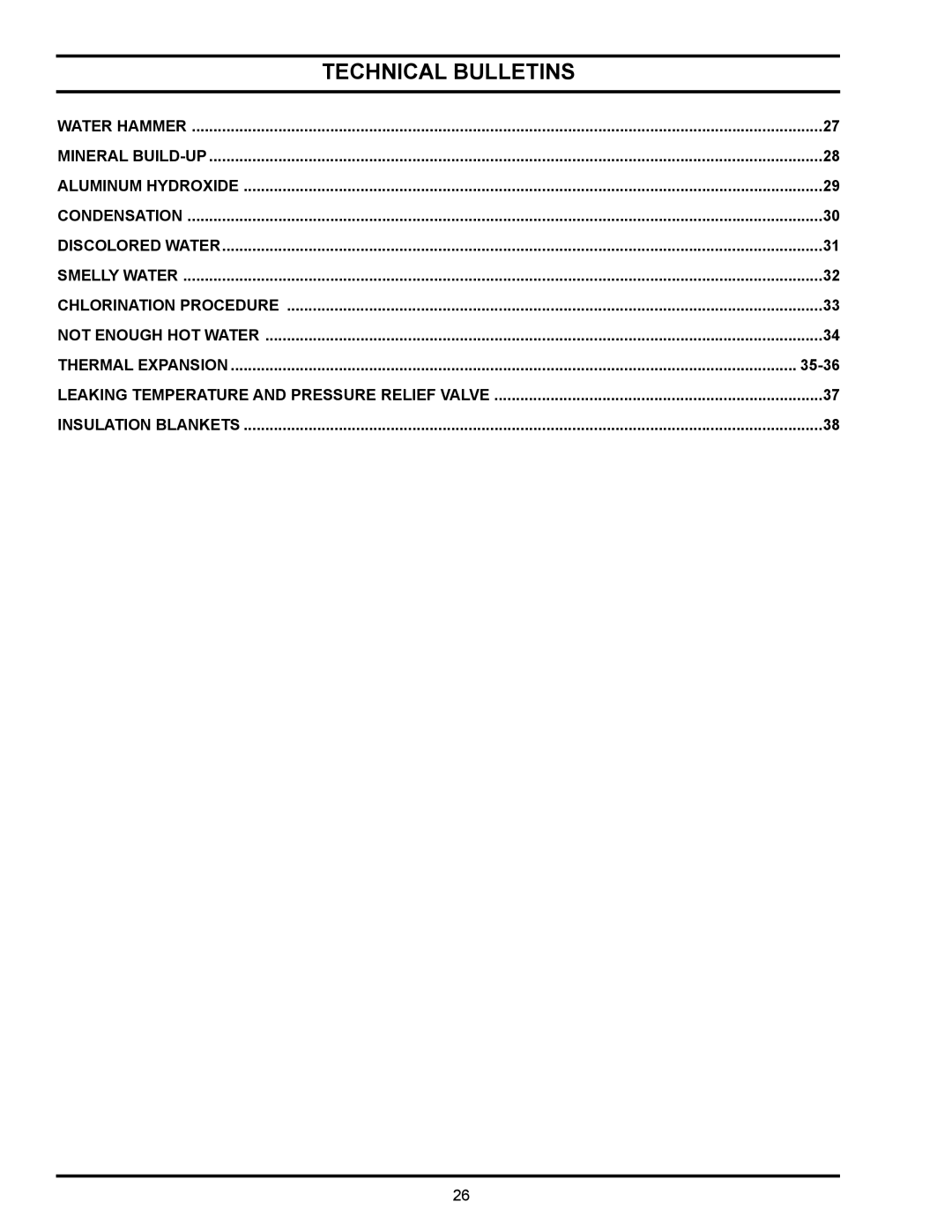 State Industries GPX, GSX, GS6 manual Technical Bulletins, 35-36 