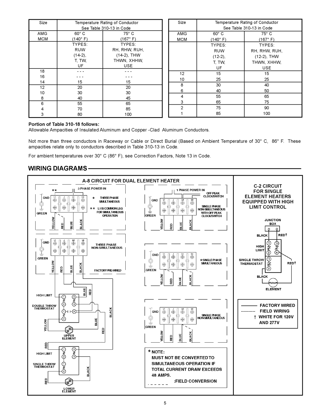 State Industries PCE 6-120 warranty Wiring Diagrams 