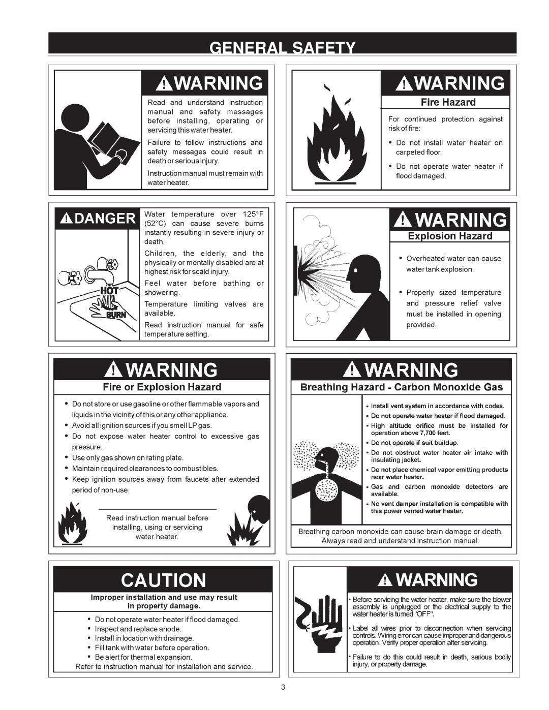 State Industries Residential Gas Water Heater instruction manual General Safety 