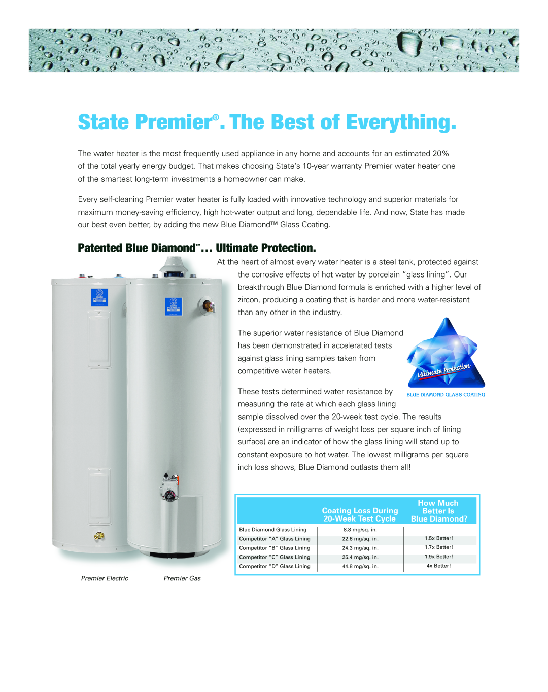 State Industries Residential Water Heaters manual Coating Loss During, How Much, Better Is, Blue Diamond? 