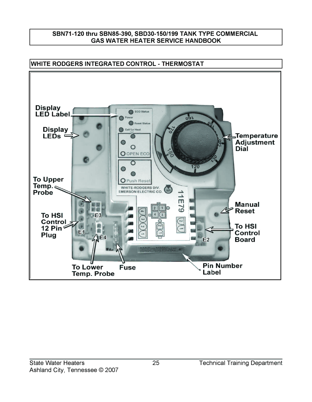 State Industries SBN85 390 (A), SBD30 150, SBN71 120, SBD30 199 SBN71-120 thru SBN85-390, SBD30-150/199 Tank Type Commercial 