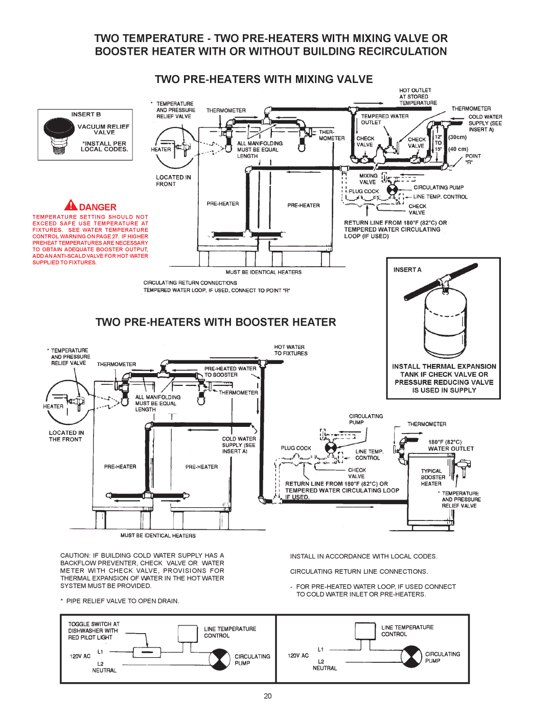 State Industries SBD71120NE, THRU SBD85500NE warranty TWO PRE-HEATERS with Booster Heater 