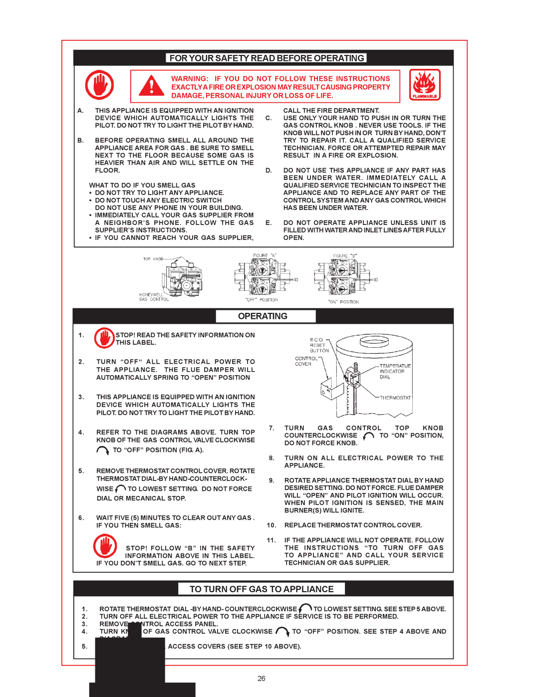 State Industries SBD71120NE, THRU SBD85500NE warranty For Your Safety Read Before Operating 