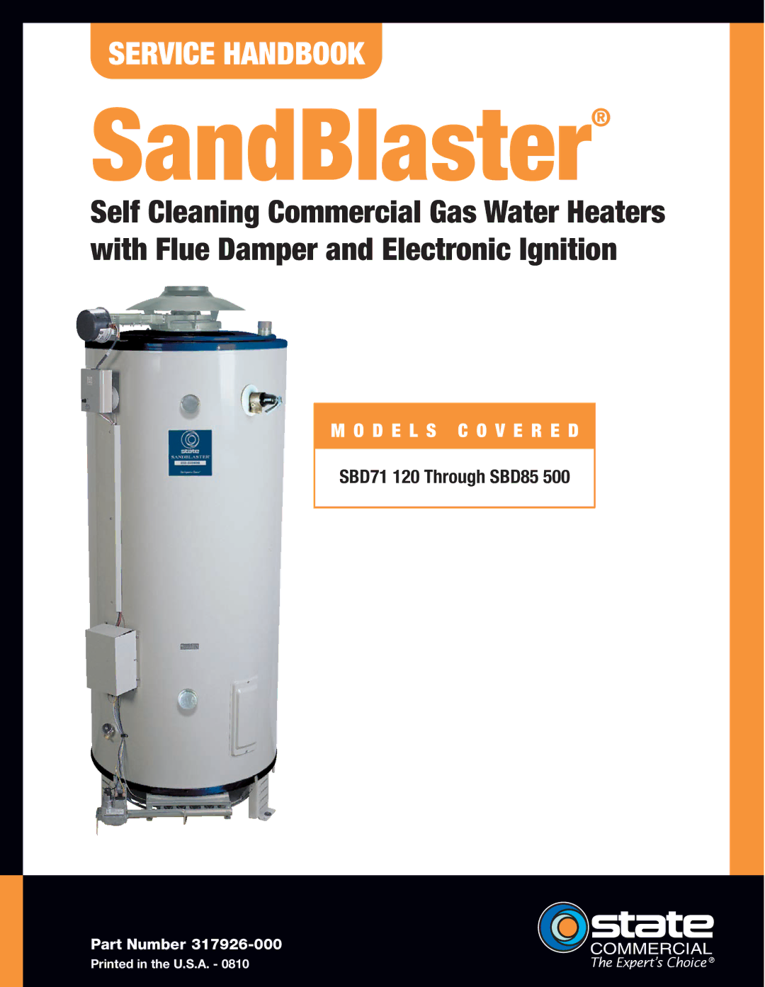 State Industries SBD71 120, SBD85 500 manual SandBlaster 