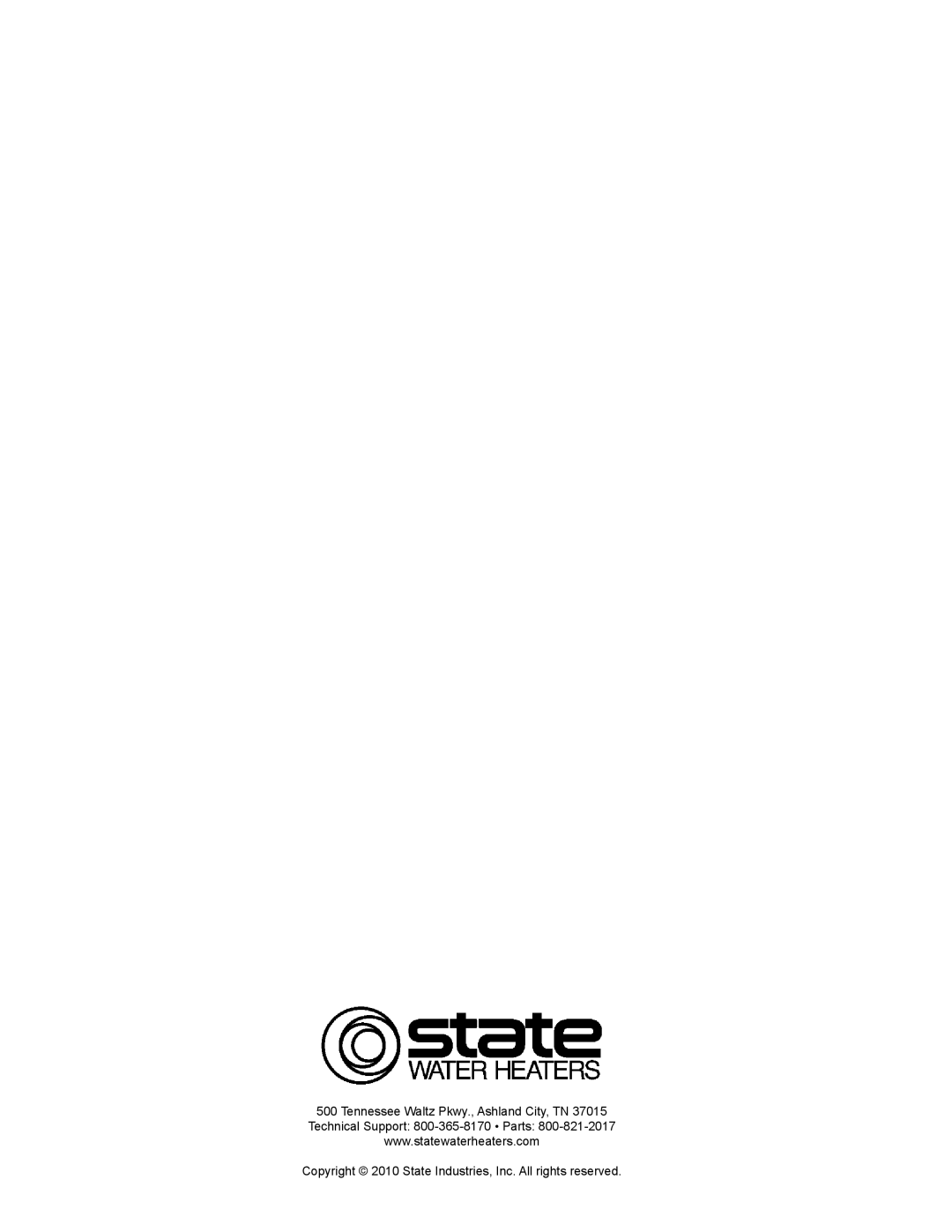 State Industries SBD85500NE, SBD85500PE instruction manual 