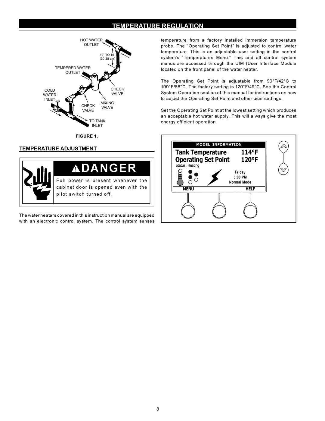 State Industries SEH-200 THRU SEH-10000, SEV-150 THRU SEV-10000 instruction manual Temperature Adjustment 