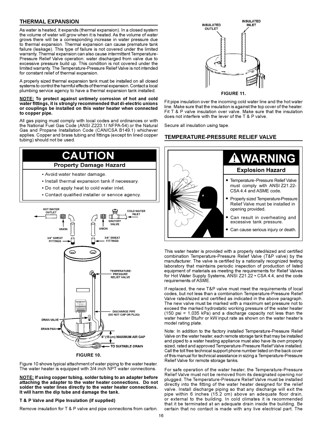 State Industries SHE 50 76N Thermal Expansion, Temperature-Pressure Relief Valve, Valve and Pipe Insulation if supplied 