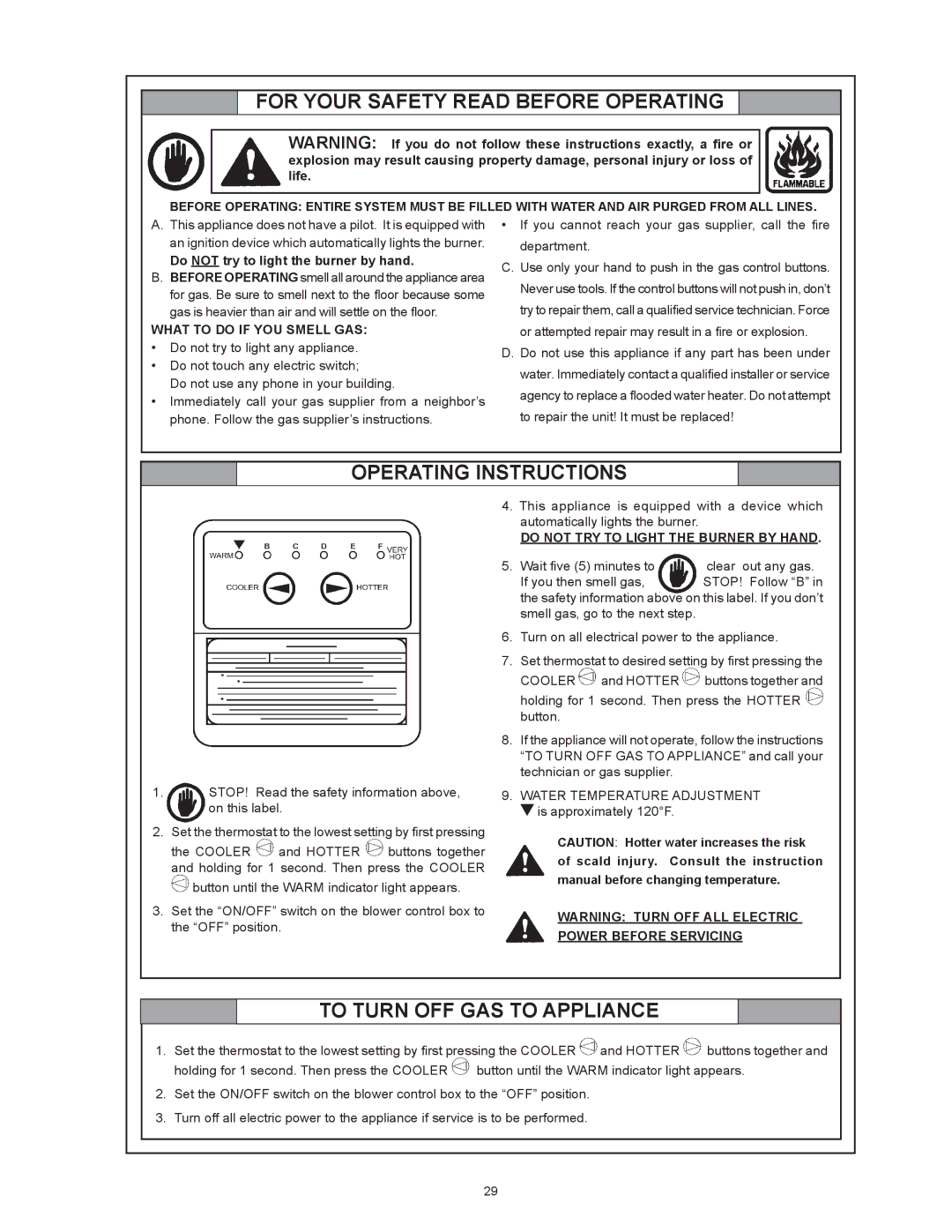 State Industries SHE 50 76N Do not try to light the burner by hand, What to do if YOU Smell GAS, Power Before Servicing 