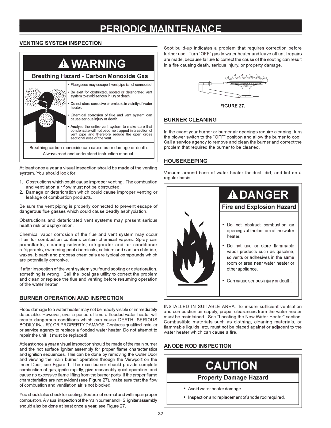 State Industries SHE 50 76N instruction manual Periodic Maintenance, Anode ROD Inspection 