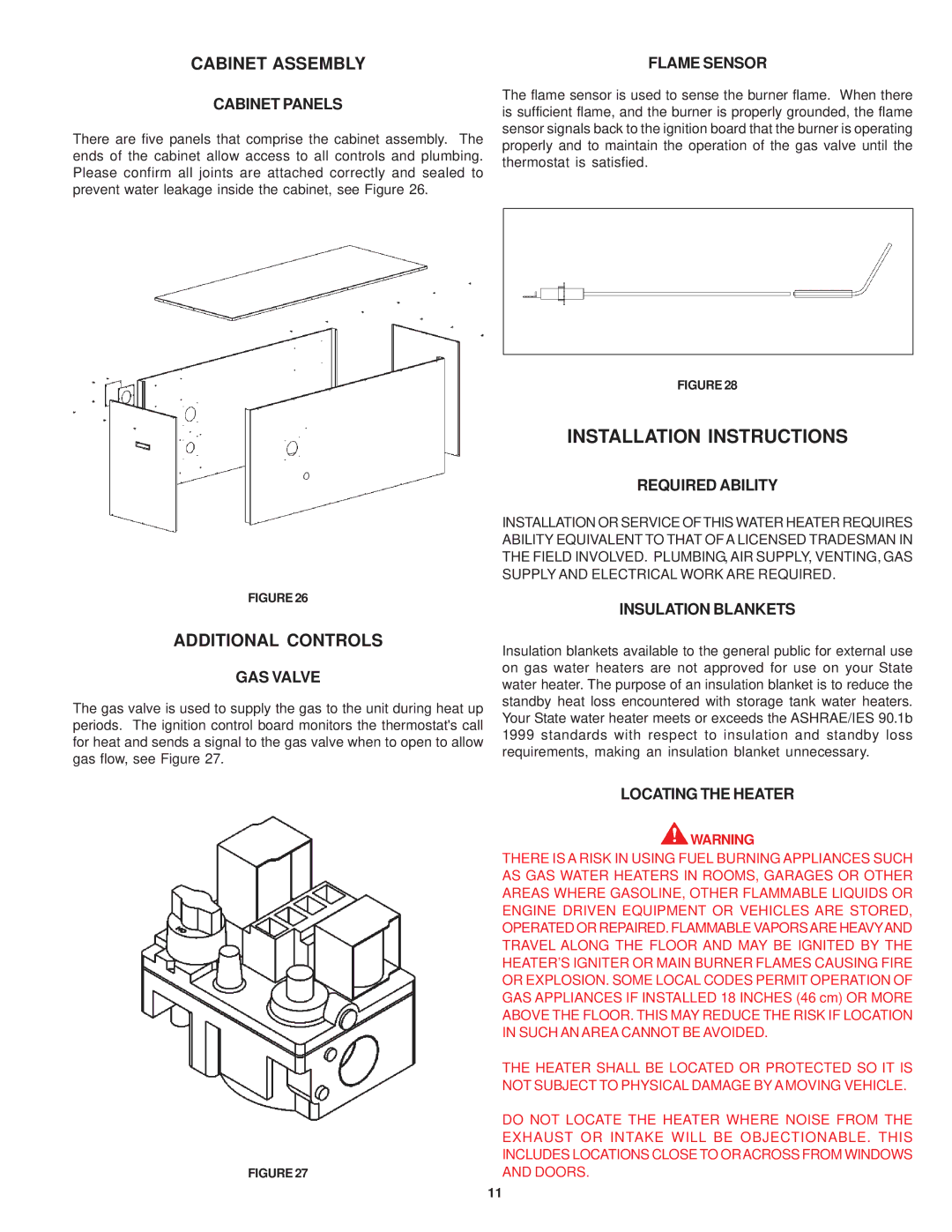 State Industries SRT80 120NE warranty Installation Instructions, Cabinet Assembly, Additional Controls 