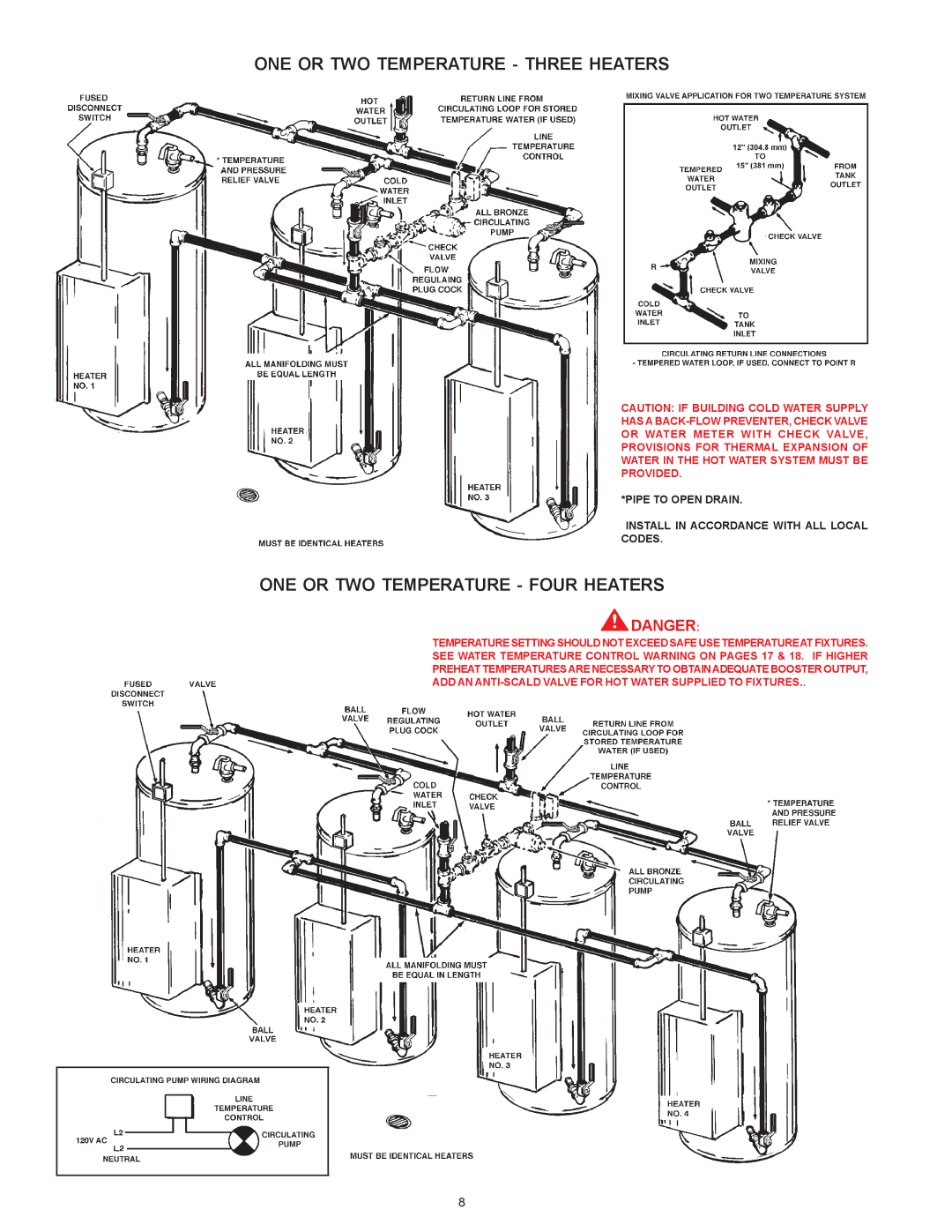 State Industries SSE-5, SSE-120 warranty ONE or TWO Temperature Three Heaters, ONE or TWO Temperature Four Heaters 