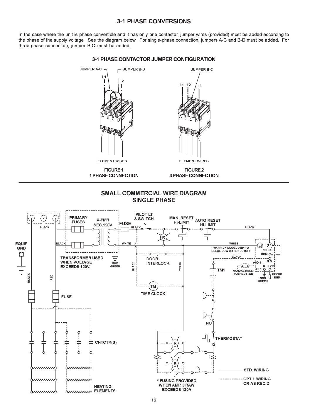 State Industries SSE-5 Phase Conversions, Small Commercial Wire Diagram Single Phase, Phase Contactor Jumper Configuration 