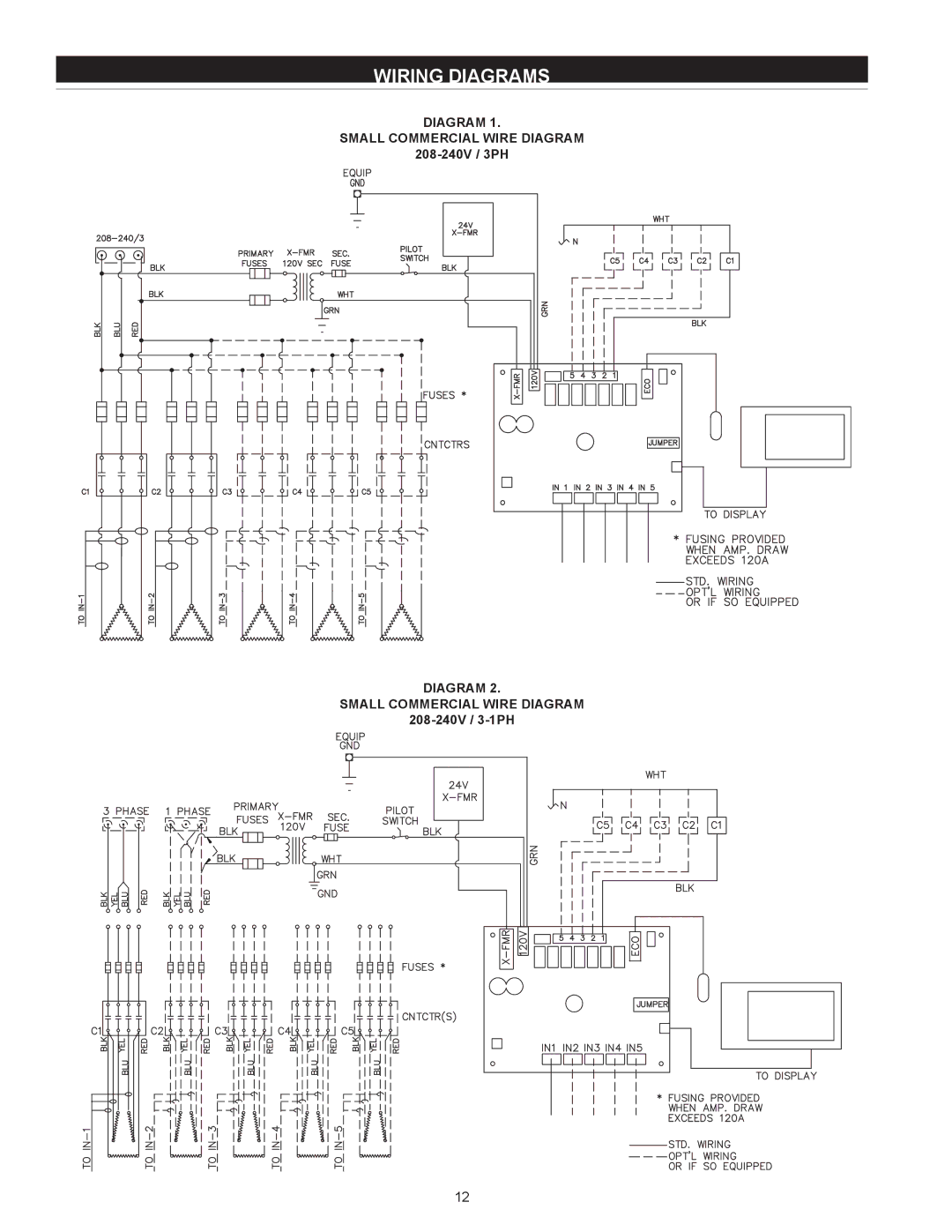 State Industries SSED 5 Wiring Diagrams, Diagram Small Commercial Wire Diagram, 208-240V / 3PH, 208-240V / 3-1PH 