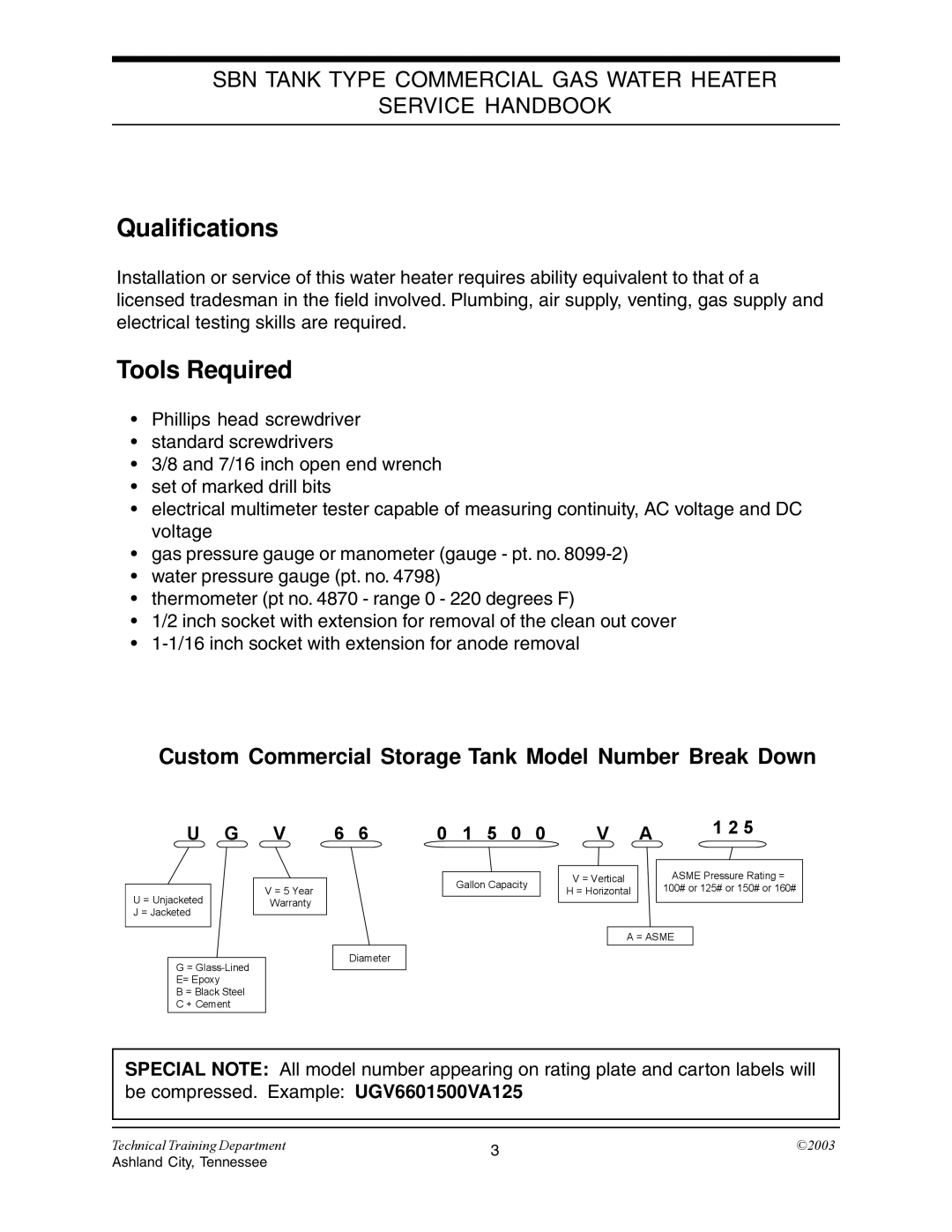 State Industries STC-074 specifications Qualifications, Custom Commercial Storage Tank Model Number Break Down 