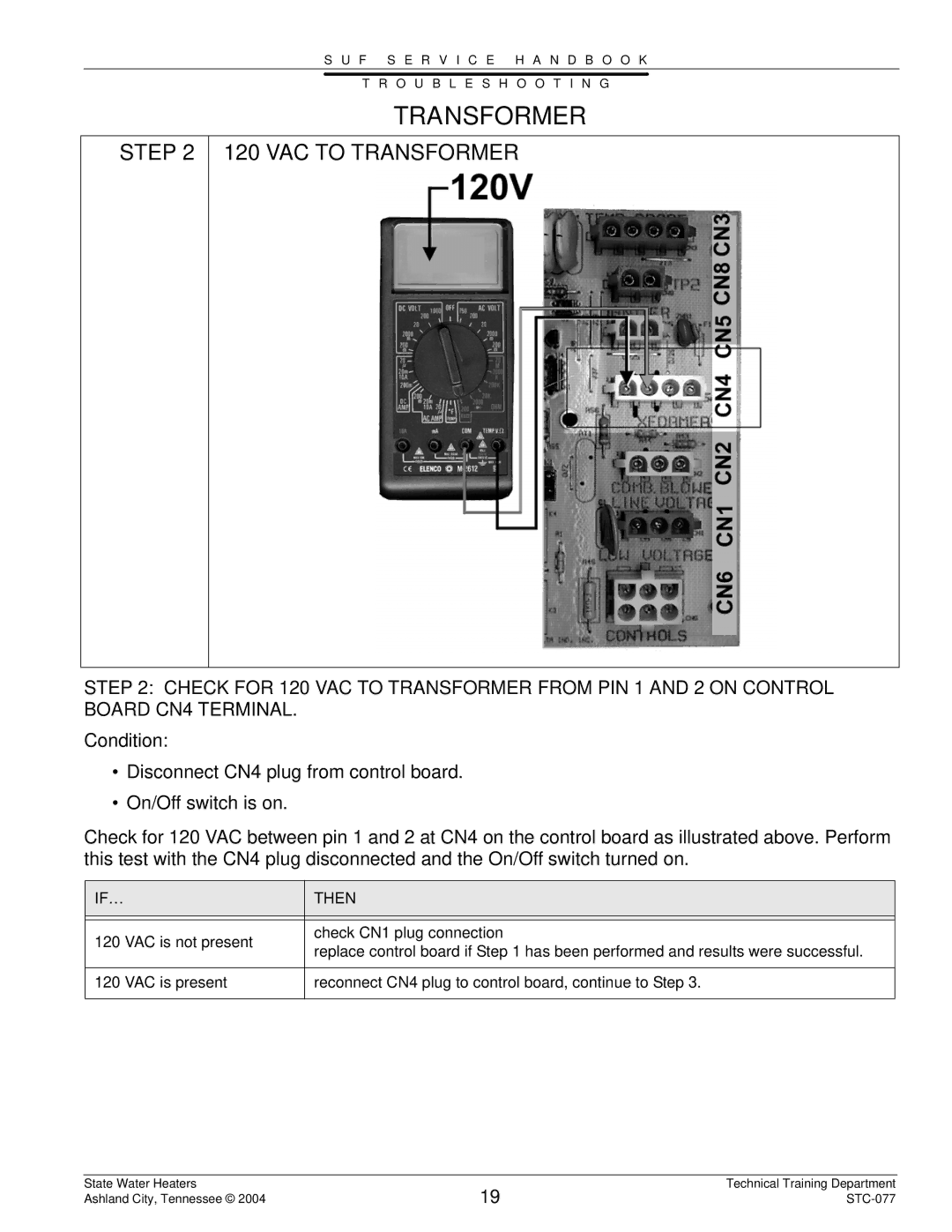 State Industries STC-077 dimensions VAC to Transformer 