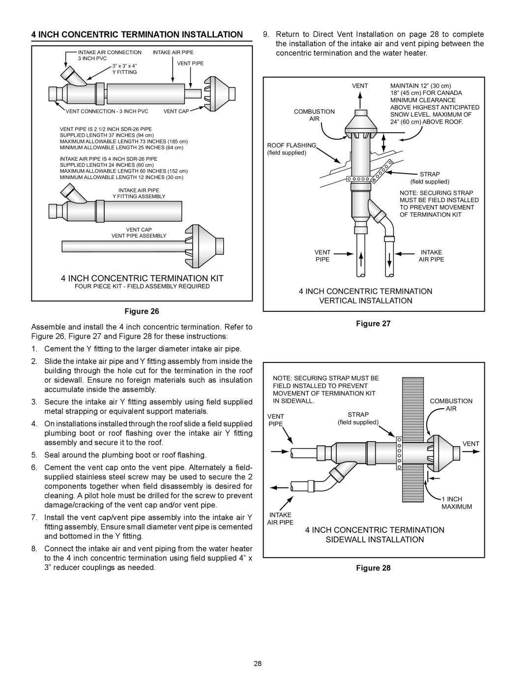 State Industries SUF-130- 300/400/500 Inch Concentric Termination Installation, Inch Concentric Termination KIT 