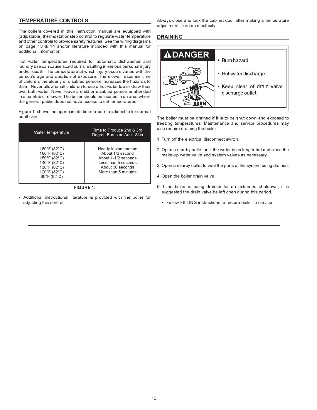 State Industries SW 37-670 instruction manual Temperature Controls, Draining 