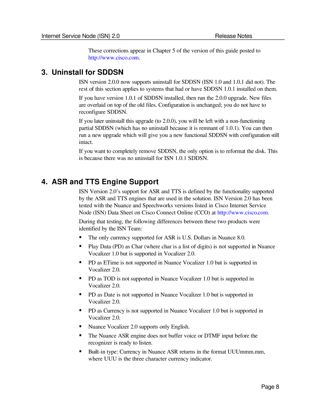 Status Acoustics 2 manual Uninstall for Sddsn, ASR and TTS Engine Support 