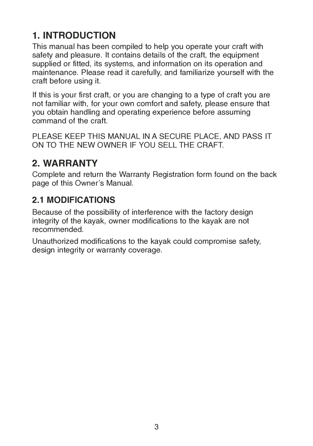 Stearns B523 manual Introduction, Warranty, Modifications 