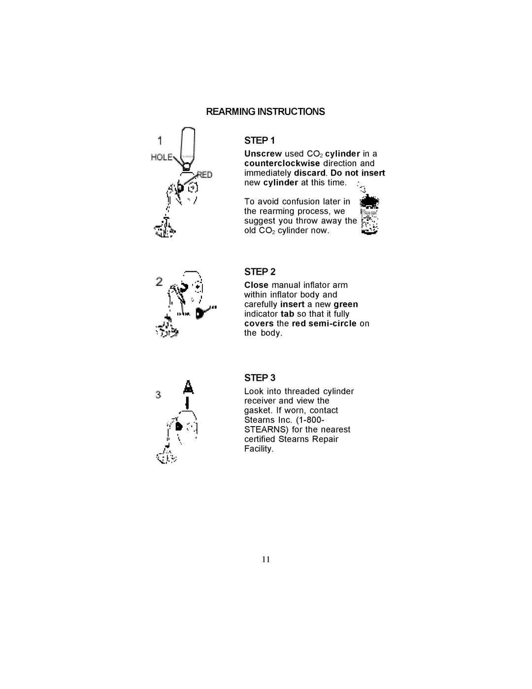 Stearns Recreational 0340 manual Rearming Instructions Step 