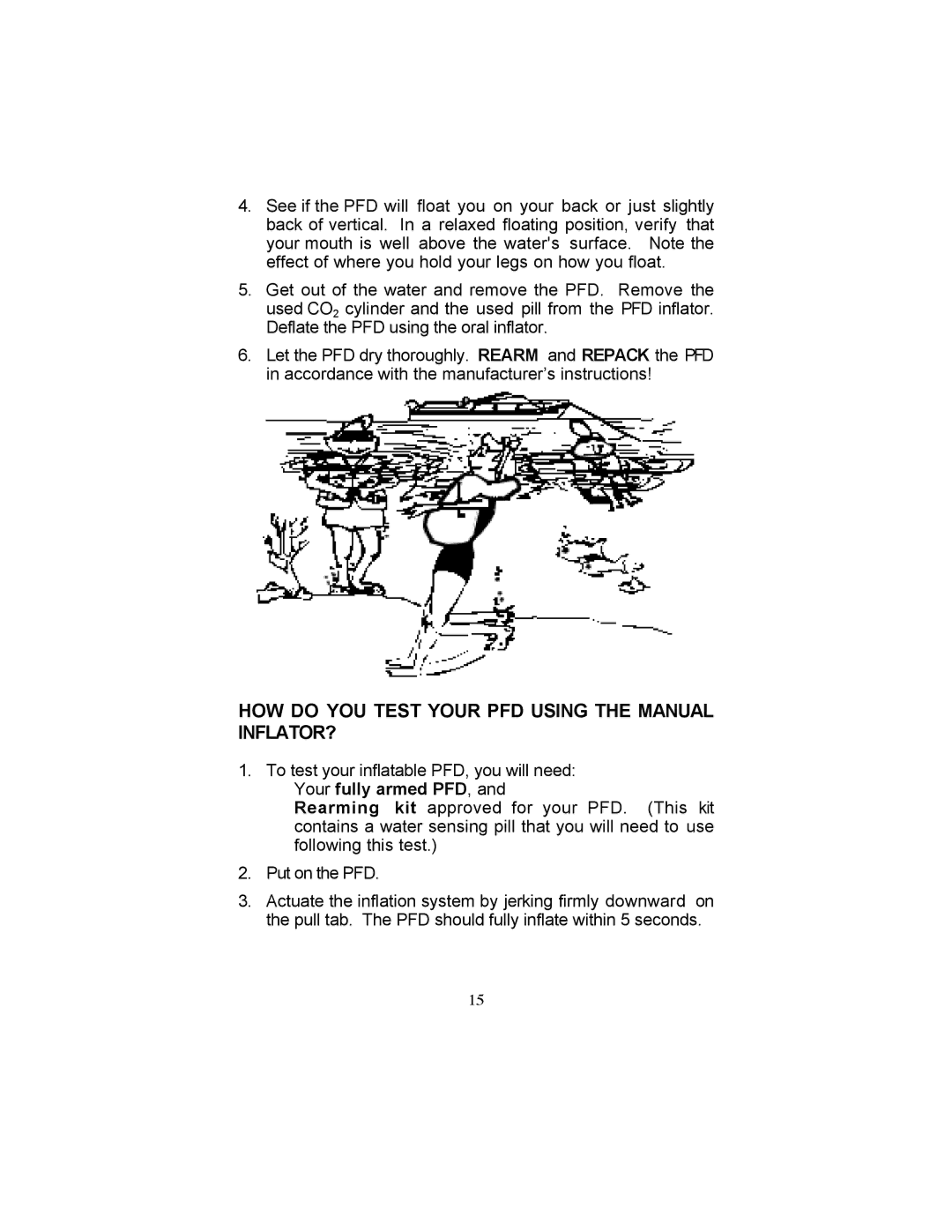 Stearns Recreational 1341, 1339 manual HOW do YOU Test Your PFD Using the Manual INFLATOR? 