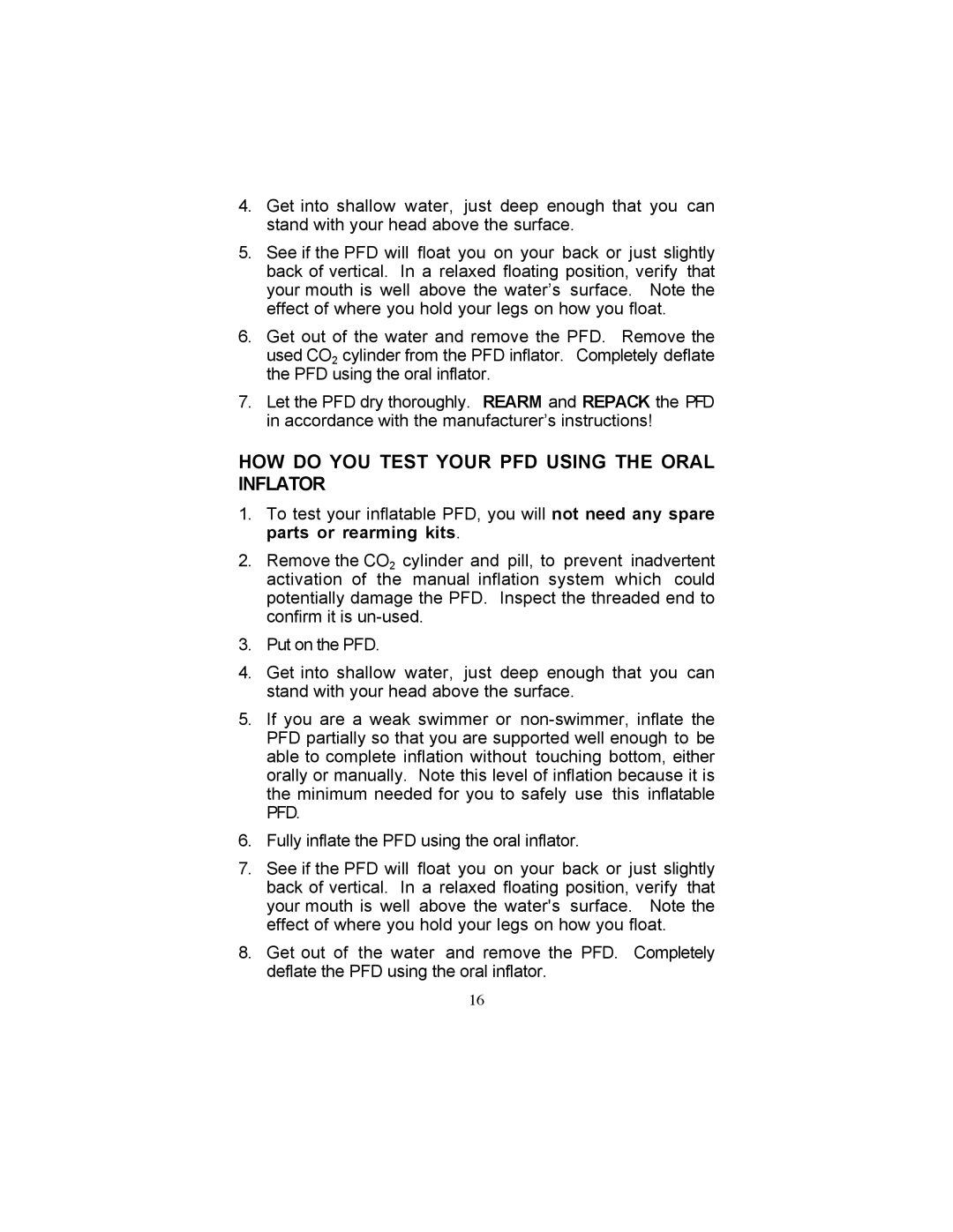 Stearns Recreational 1339, 1341 manual HOW do YOU Test Your PFD Using the Oral Inflator 