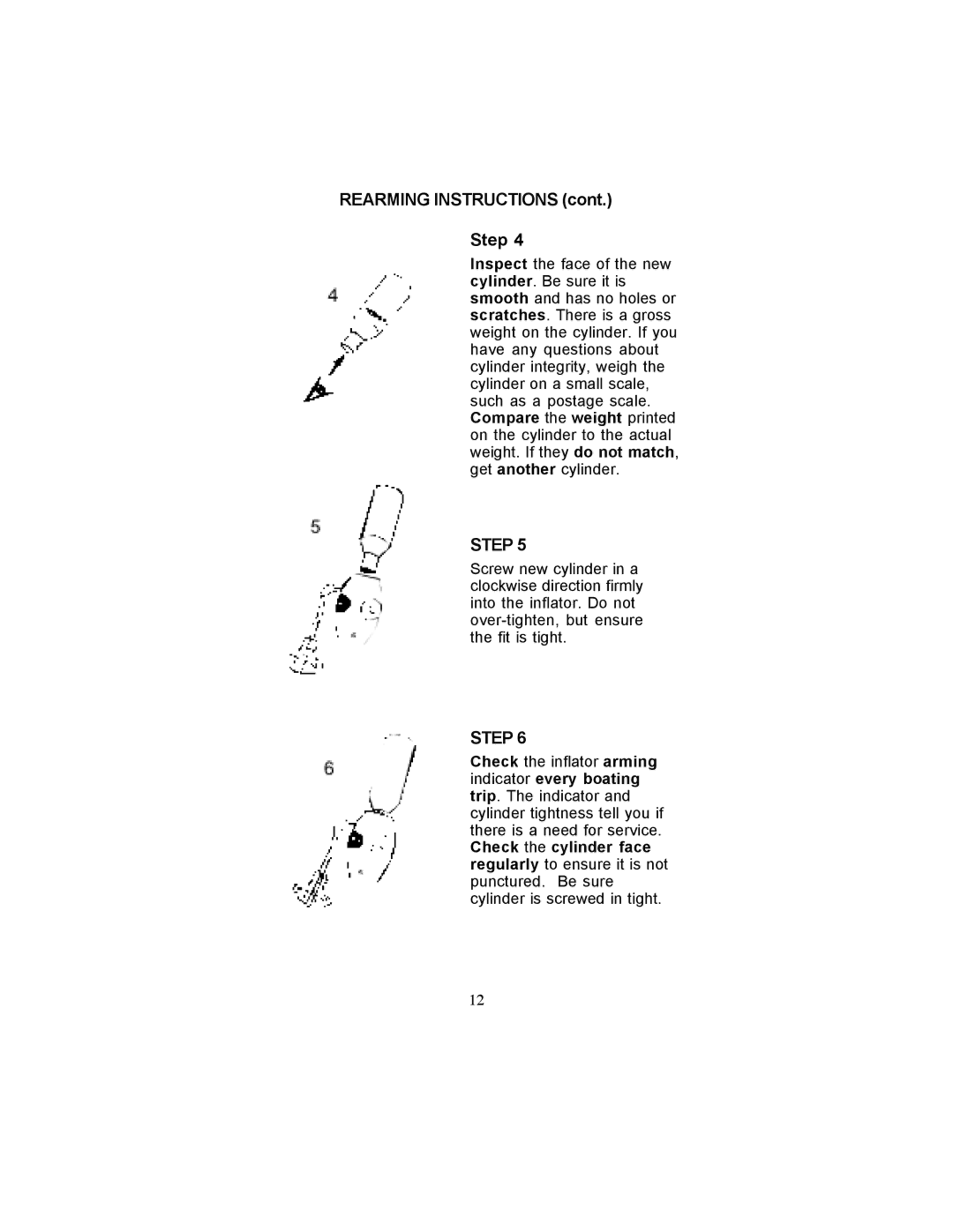 Stearns Recreational 6340, 4430 manual Rearming Instructions Step 