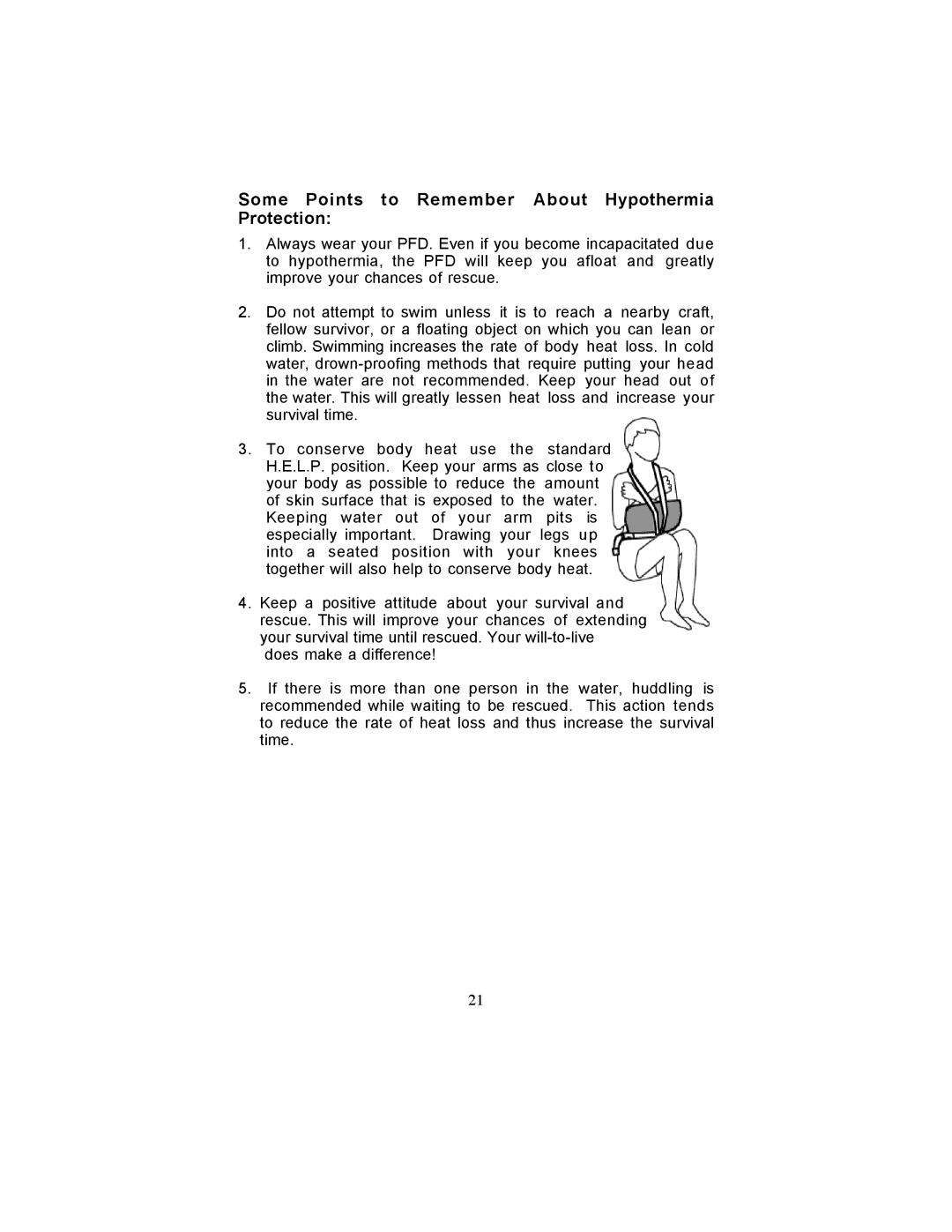 Stearns Recreational 4430, 6340 manual Some Points to Remember About Hypothermia Protection 