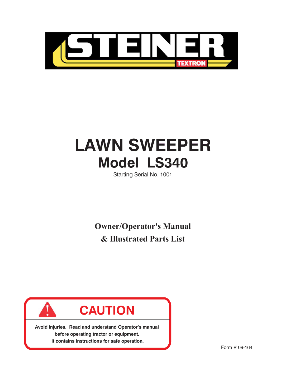 Steiner Turf LS340 manual Lawn Sweeper 