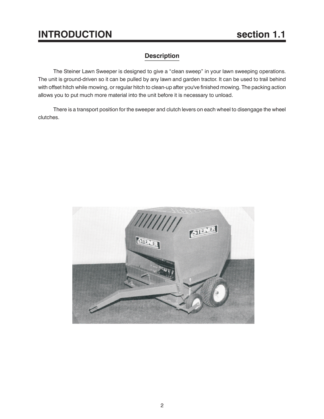 Steiner Turf LS340 manual Introduction, Section 