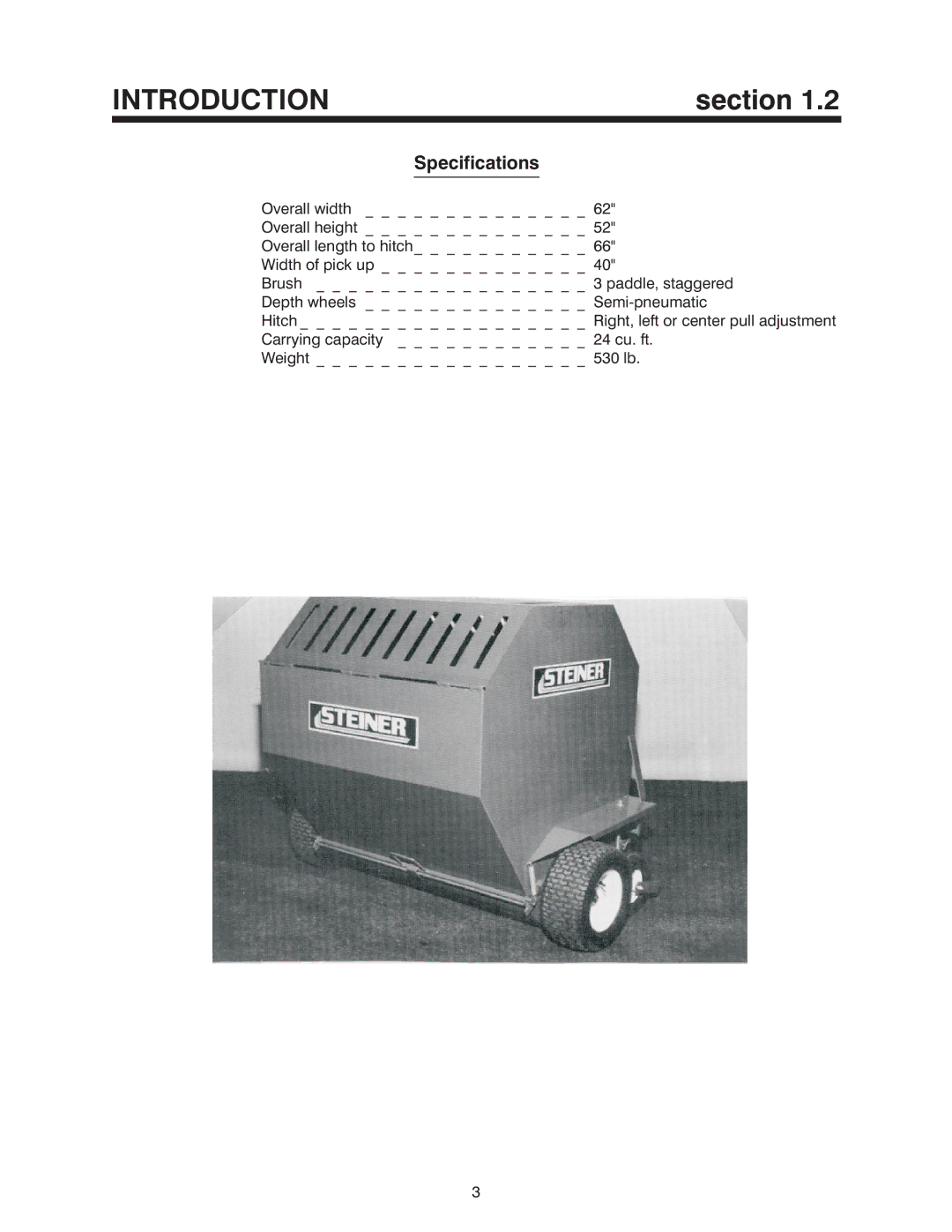 Steiner Turf LS340 manual Specifications 