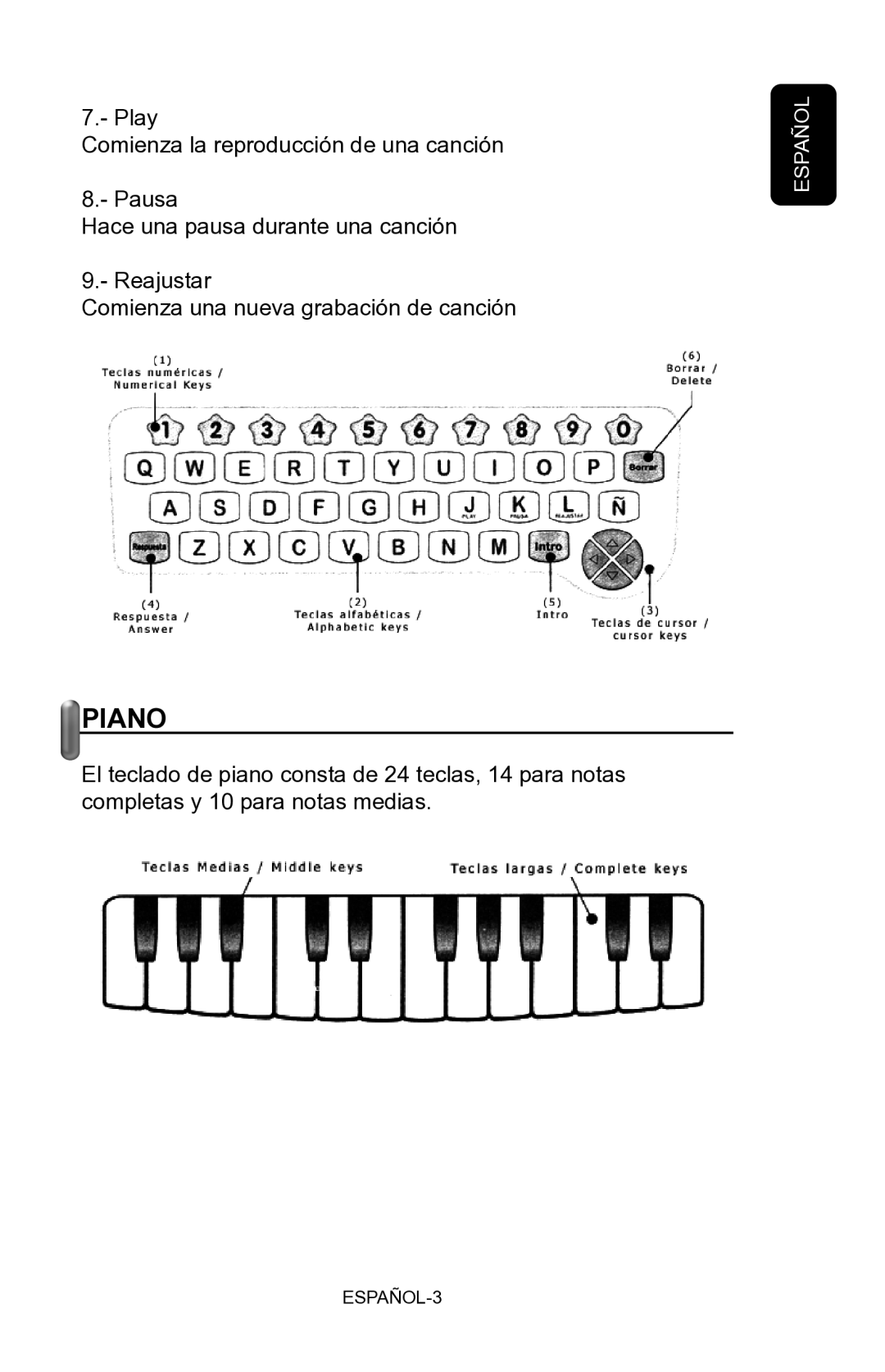 Steren Talking Notebook manual Piano 