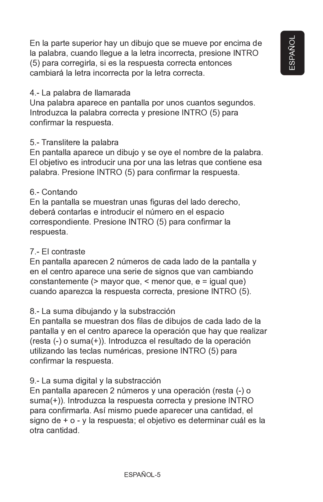 Steren Talking Notebook manual ESPAÑOL-5 